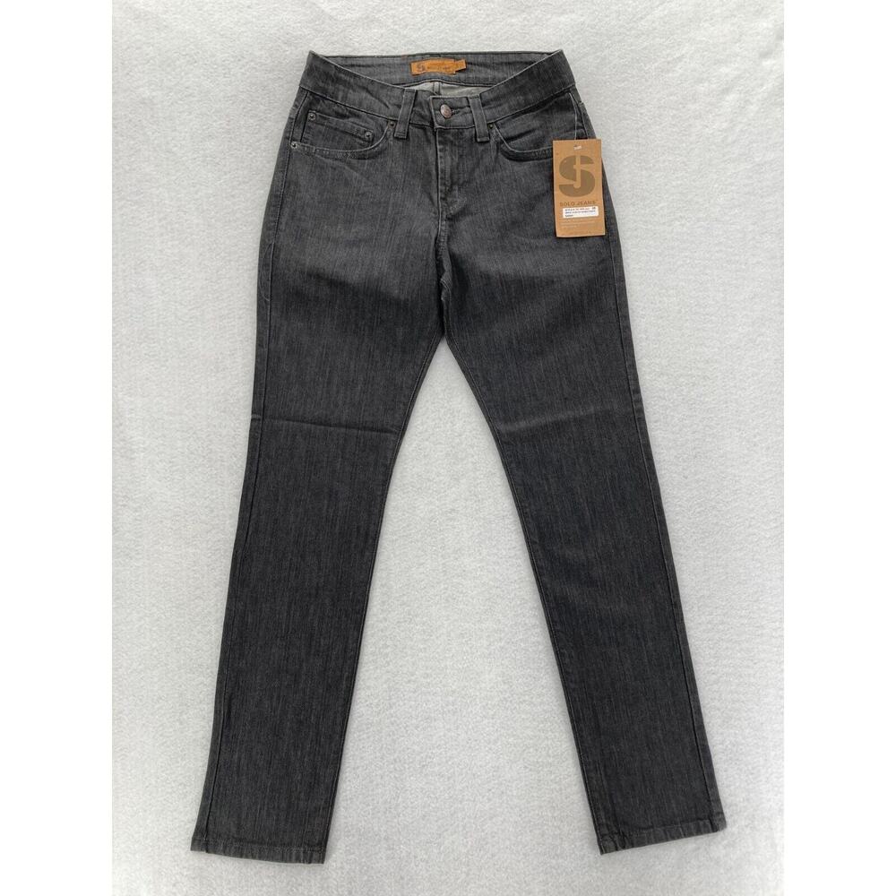 Vintage Solo Jeans Mens 28x30 Skinny‎ Slim Fit Dark Gray Stretch Denim Y2K NWT